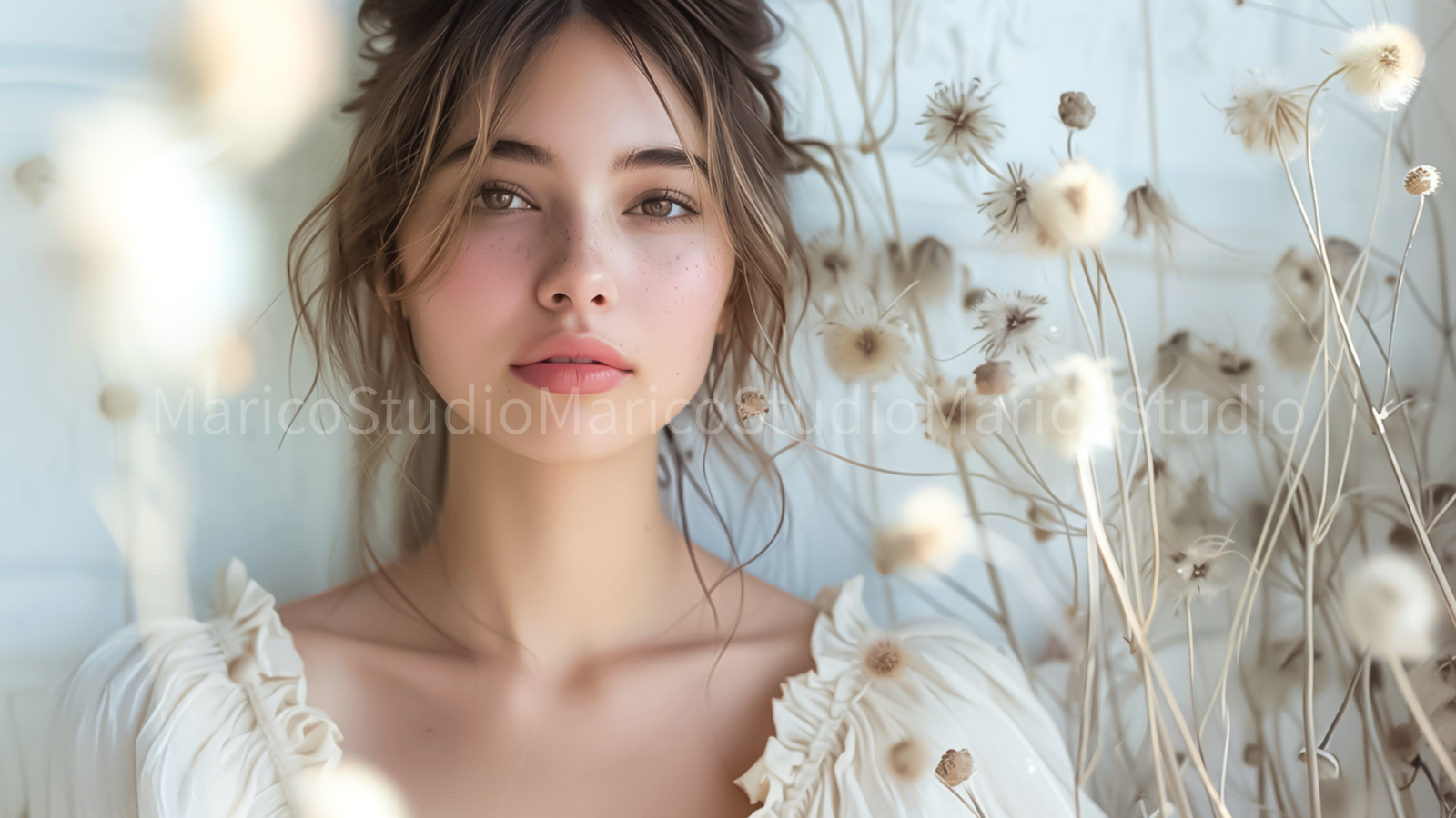 花と女性のポートフォリオ