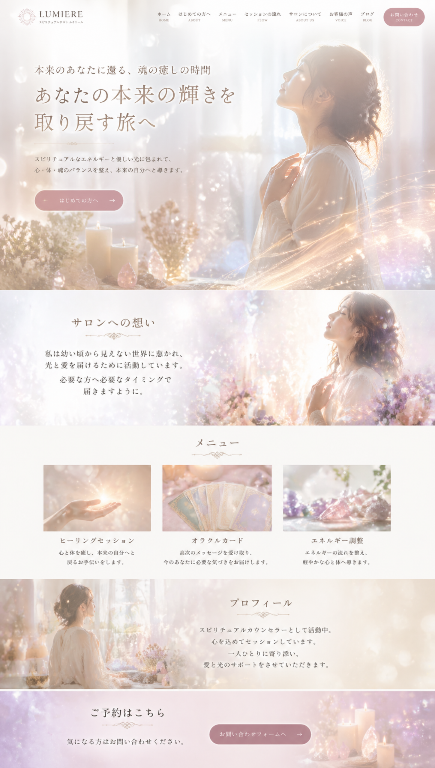 構造ができていないスピリチュアルサロンサイトのBefore例